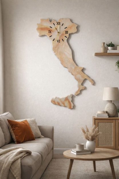 Orologio da parete Italia in resina effetto marmo