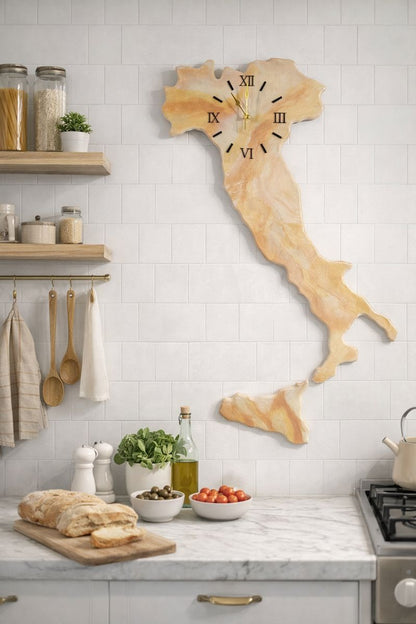 Orologio da parete Italia in resina effetto marmo