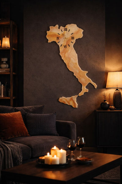 Orologio da parete Italia in resina effetto marmo