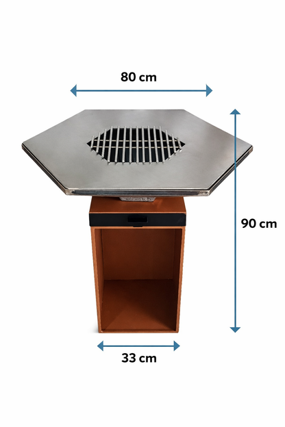 Braciere da giardino a legna con piastra cottura – Design artigianale Made in Italy | Licaridesign