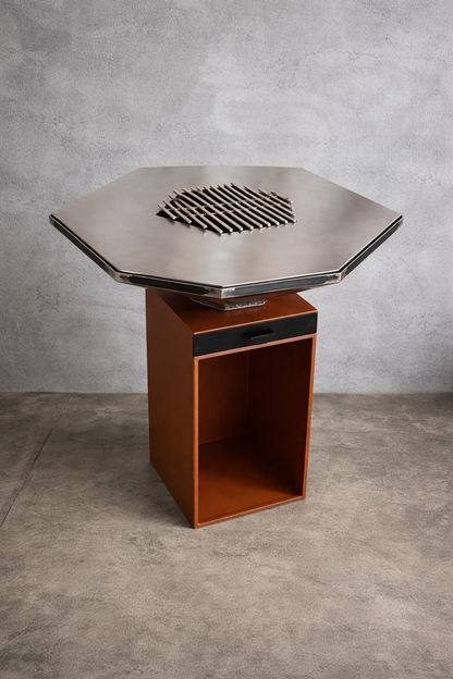 Braciere da giardino a legna con piastra cottura – Design artigianale Made in Italy | Licaridesign